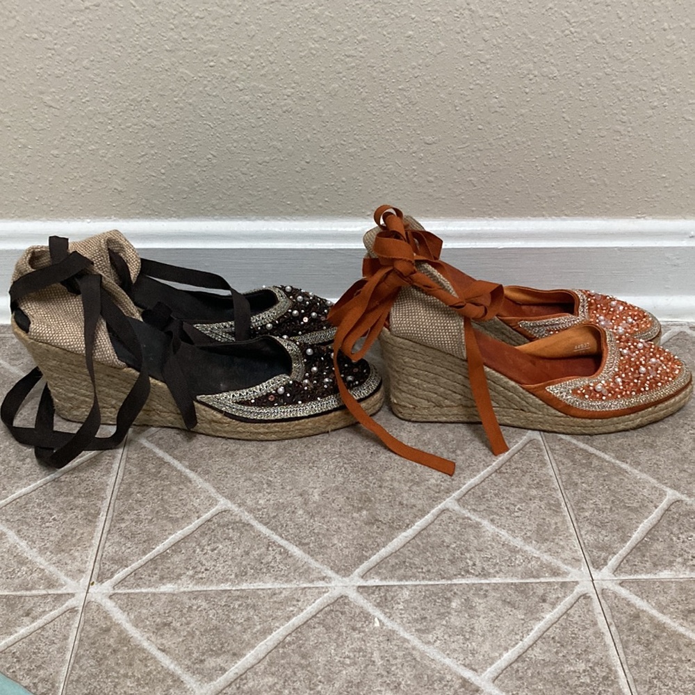 Satin Beaded Espadrille Sandal